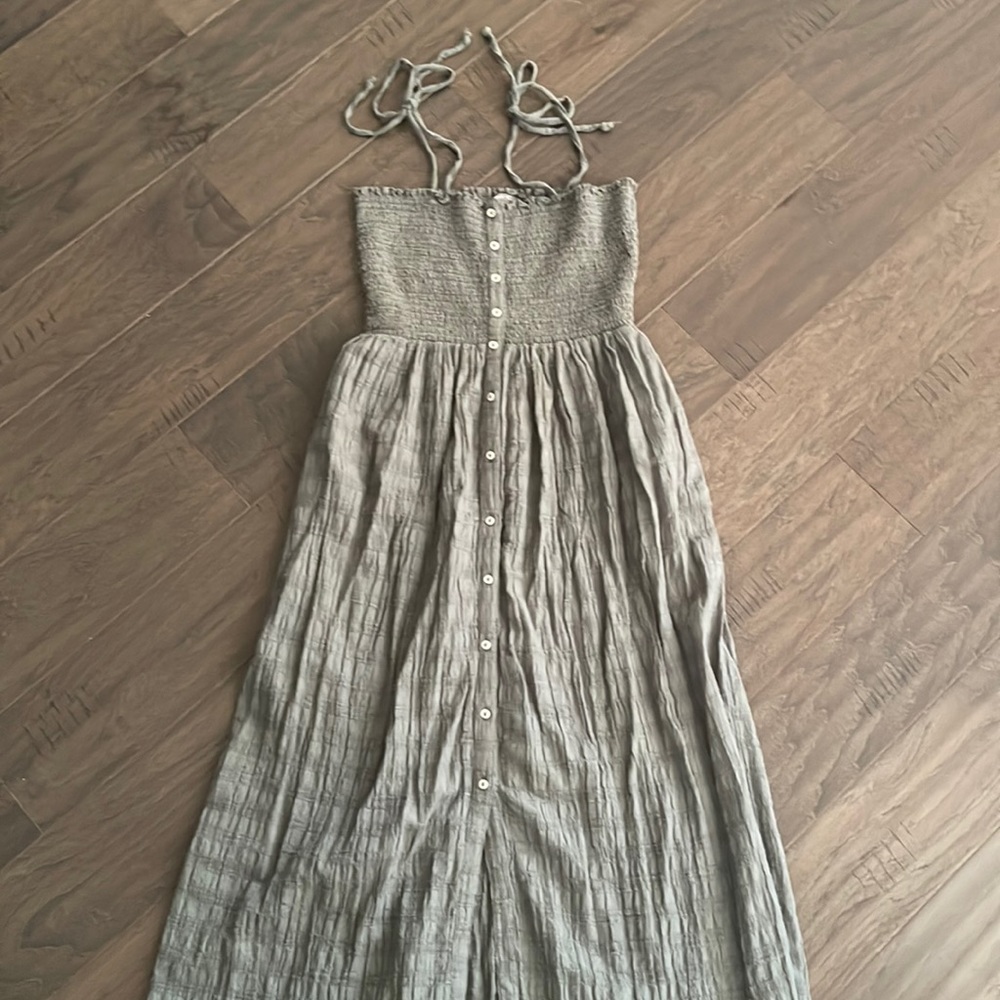 Smocked button down dress